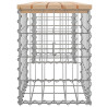 Ławka ogrodowa, gabion, 103x31x42 cm, lite drewno sosnowe