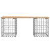 Ławka ogrodowa, gabion, 103x31x42 cm, lite drewno sosnowe