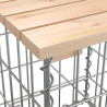 Ławka ogrodowa, gabion, 103x31x42 cm, lite drewno sosnowe
