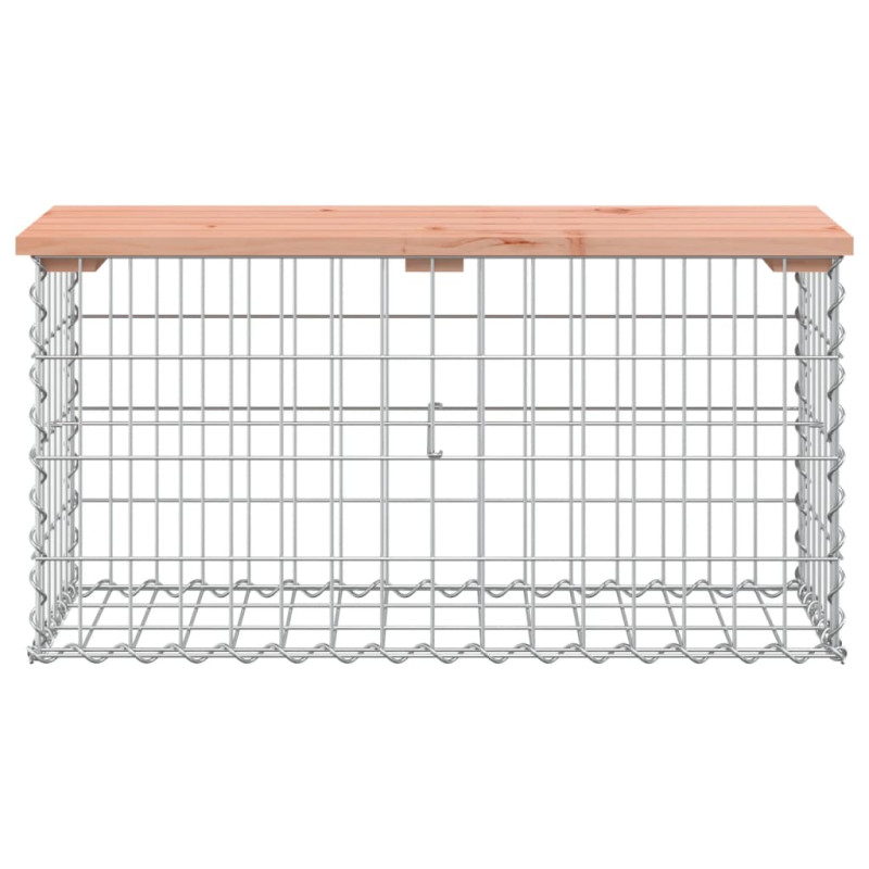 Ławka ogrodowa z gabionem 83x31,5x42 cm, lite drewno daglezjowe