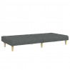 2-osobowa kanapa rozkładana z podnóżkiem, ciemnoszara, tkanina