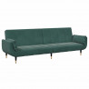 2-os. kanapa rozkładana z podnóżkiem, ciemnozielona, aksamitna