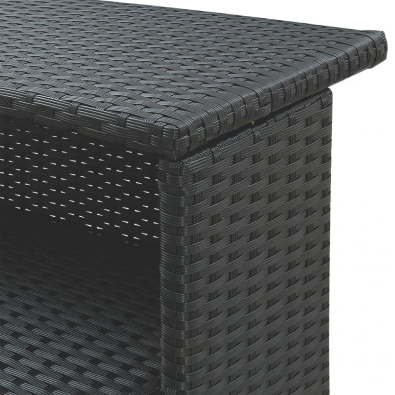 5-cz. zestaw mebli barowych z poduszkami, czarny polirattan