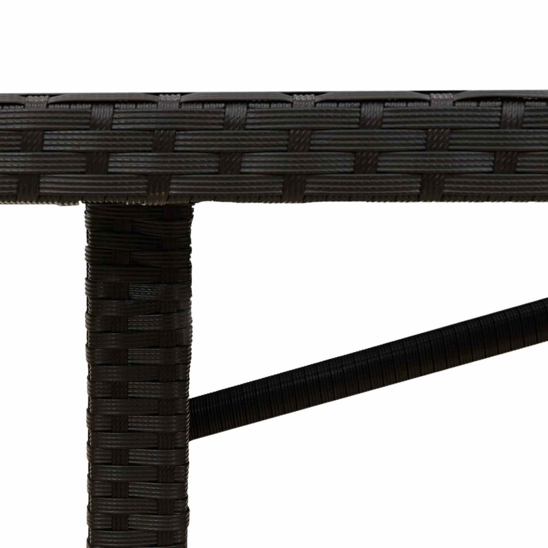 Zestaw do jadalni w ogrodzie z poduszką 9 pcs Czarny polirattan