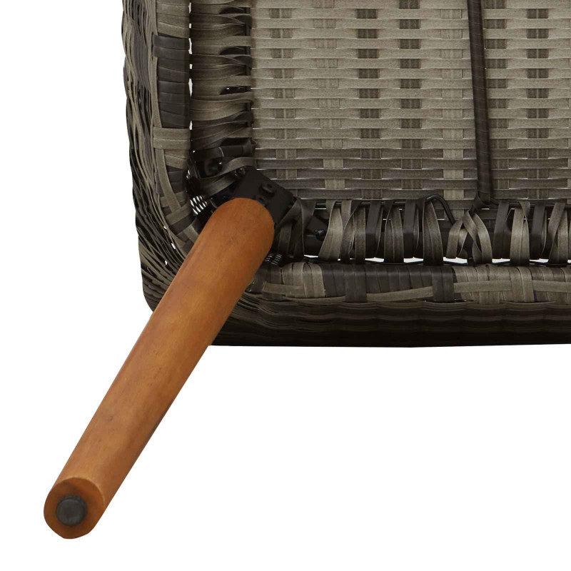 Zestaw do jadalni w ogrodzie z poduszką 9 pcs Szary polirattan