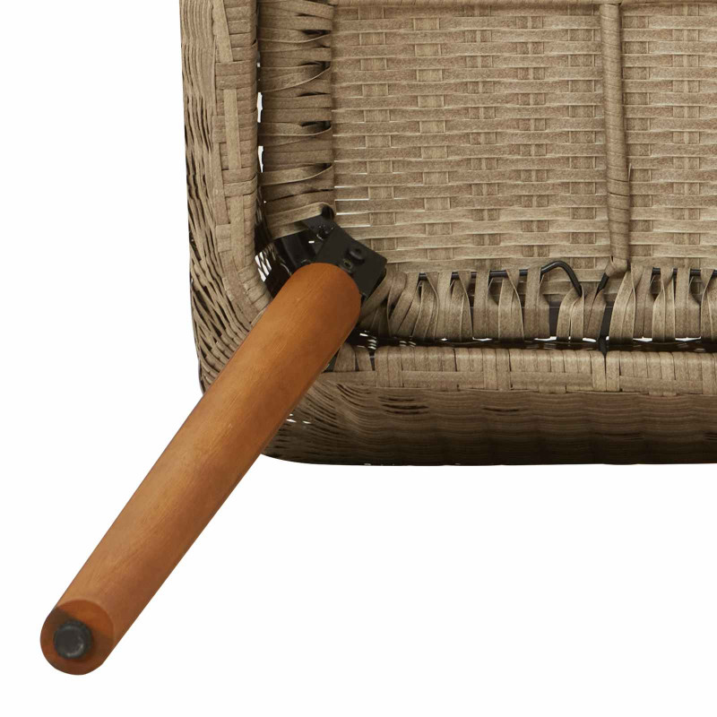 Zestaw do jadalni w ogrodzie z poduszką 9 pcs Beżowy polirattan