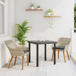 Zestaw do jadalni w ogrodzie 3 pcs Jasnoszary polirattan