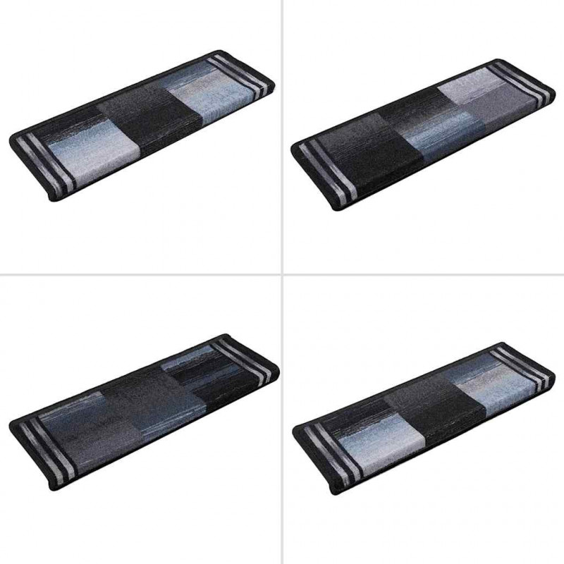 Samoprzylepne nakładki na schody 15 szt. 65x21x4cm czarno-szare