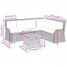 5-cz. zestaw wypoczynkowy do ogrodu, poduszki, czarny rattan PE
