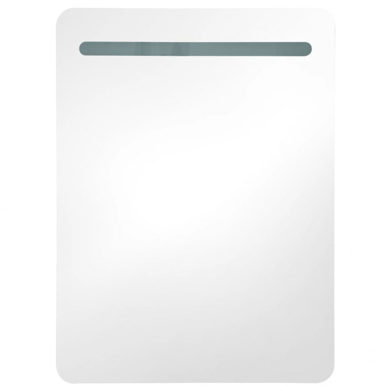 Szafka łazienkowa z lustrem i LED, czarna, 60x11x80 cm