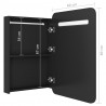Szafka łazienkowa z lustrem i LED, czarna, 60x11x80 cm