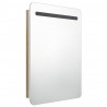 Szafka łazienkowa z lustrem i LED, biel i dąb, 60 x 11 x 80 cm