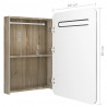 Szafka łazienkowa z lustrem i LED, biel i dąb, 60 x 11 x 80 cm