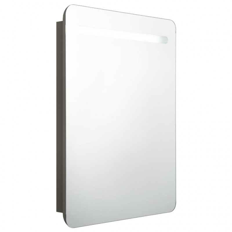 Szafka łazienkowa z lustrem i LED, antracytowa, 60 x 11 x 80 cm