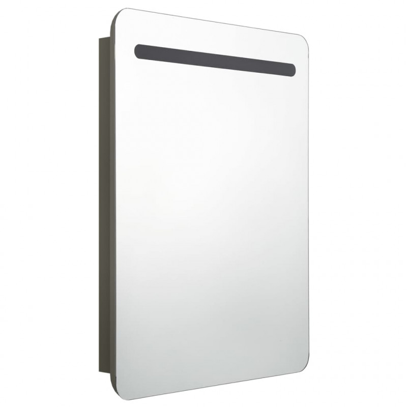 Szafka łazienkowa z lustrem i LED, antracytowa, 60 x 11 x 80 cm
