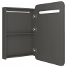 Szafka łazienkowa z lustrem i LED, antracytowa, 60 x 11 x 80 cm