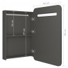 Szafka łazienkowa z lustrem i LED, antracytowa, 60 x 11 x 80 cm
