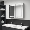 Szafka łazienkowa z lustrem i LED, szarość betonu, 80x12x68 cm