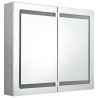 Szafka łazienkowa z lustrem i LED, szarość betonu, 80x12x68 cm