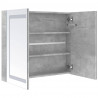 Szafka łazienkowa z lustrem i LED, szarość betonu, 80x12x68 cm