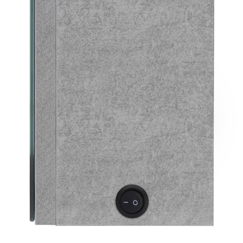 Szafka łazienkowa z lustrem i LED, szarość betonu, 80x12x68 cm