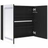 Szafka łazienkowa z lustrem i LED, lśniąca czerń, 80x12x68 cm