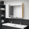 Szafka łazienkowa z lustrem i LED, kolor dębu, 80x12x68 cm
