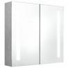 Szafka łazienkowa z lustrem i LED, szarość betonu, 62x14x60 cm