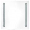 Szafka łazienkowa z lustrem i LED, szarość betonu, 62x14x60 cm
