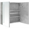 Szafka łazienkowa z lustrem i LED, szarość betonu, 62x14x60 cm