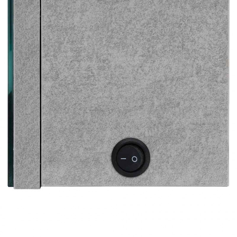 Szafka łazienkowa z lustrem i LED, szarość betonu, 62x14x60 cm