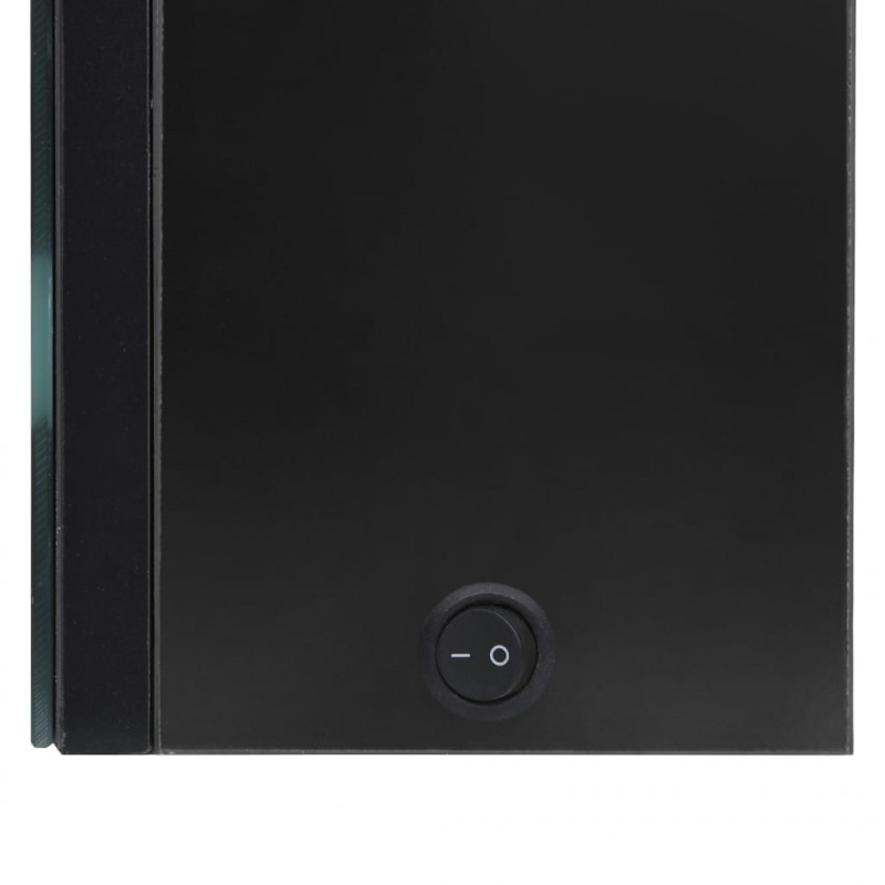 Szafka łazienkowa z lustrem i LED, czerń z połyskiem 62x14x60cm