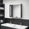 Szafka łazienkowa z lustrem i LED, szara, 62x14x60 cm
