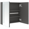 Szafka łazienkowa z lustrem i LED, szara, 62x14x60 cm