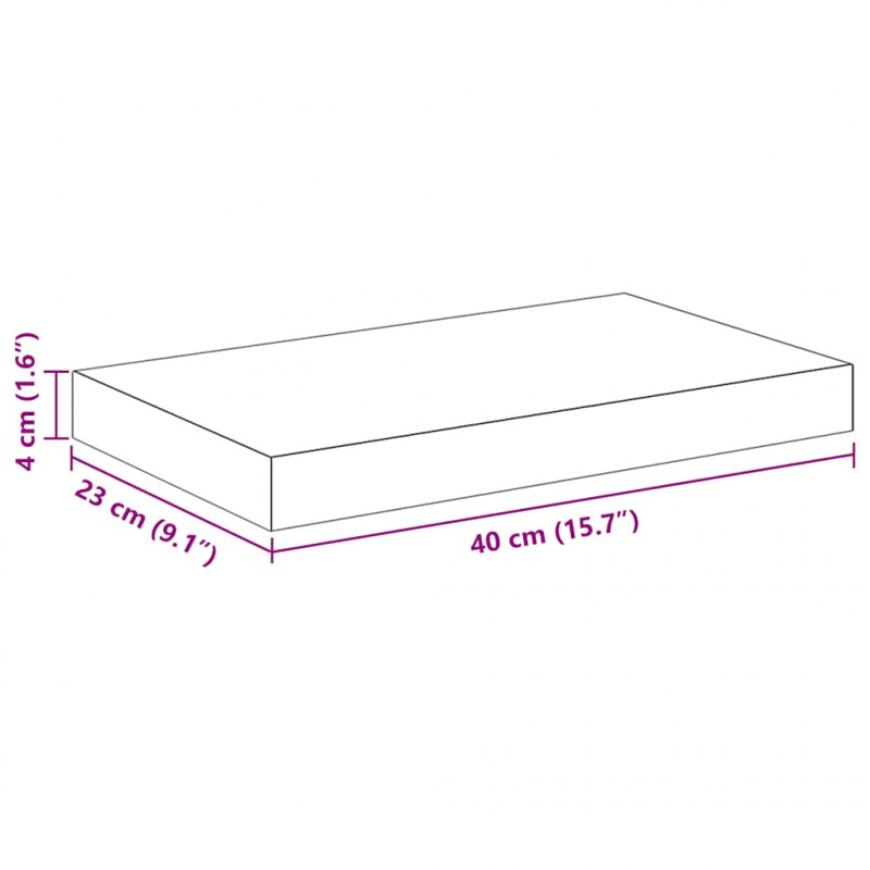 Półki ścienne, 4 szt., dębowo-białe, 40 x 23,5 x 3,8 cm, MDF
