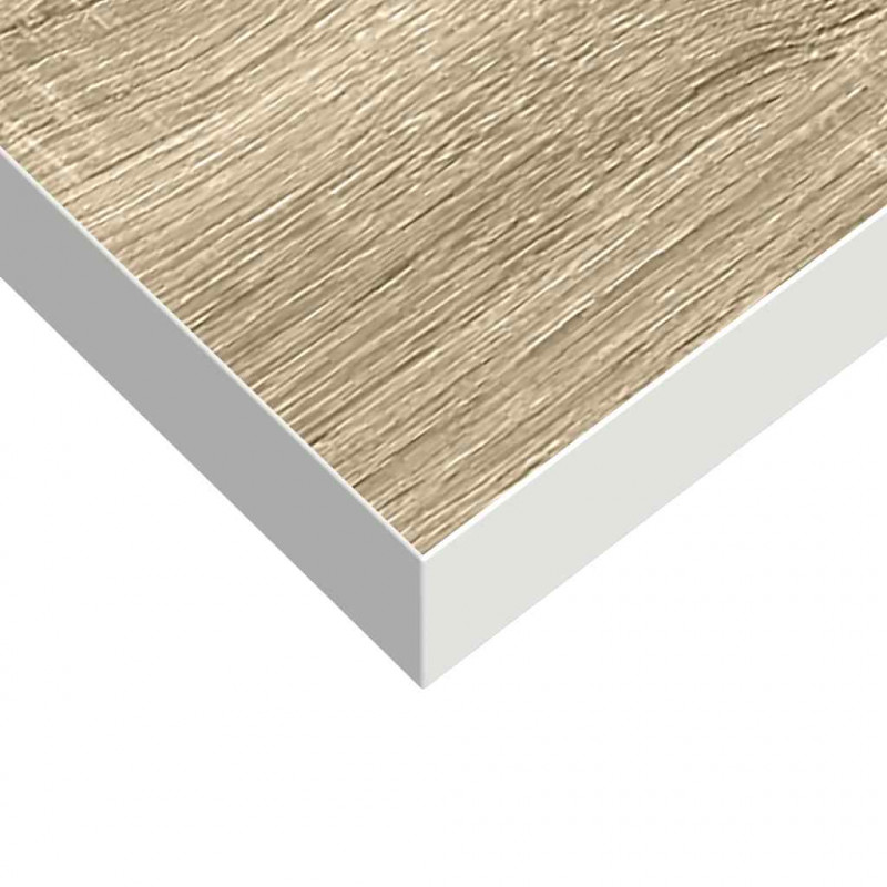 Półka ścienna, dębowo-biała, 90 x 23,5 x 3,8 cm, MDF