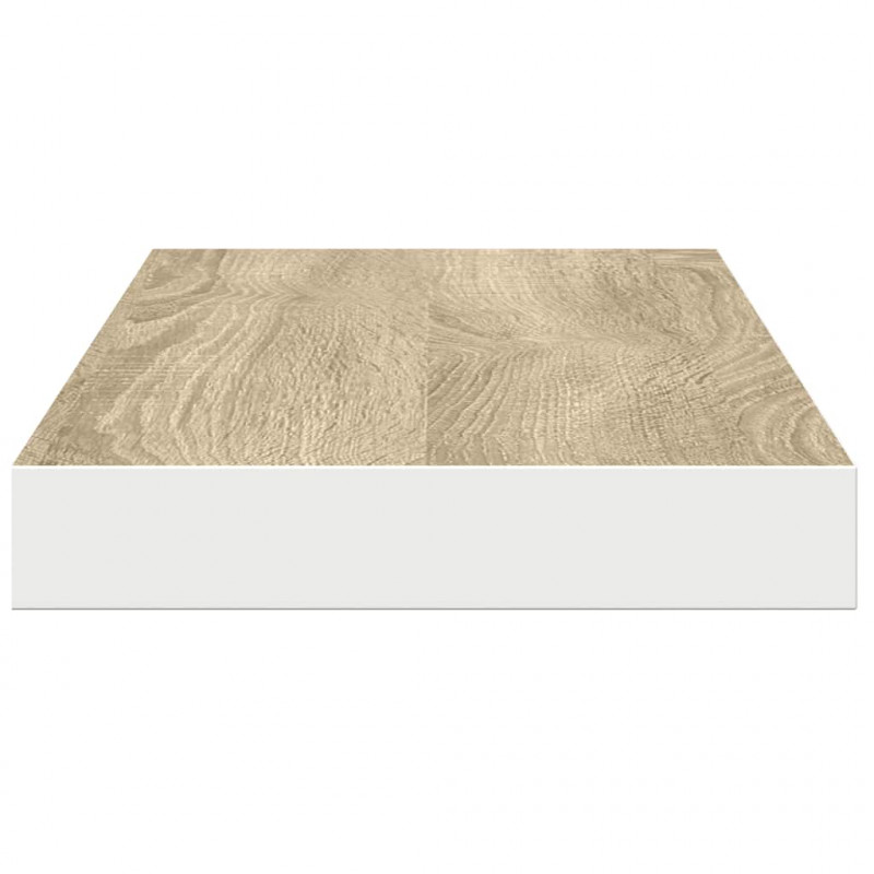 Półki ścienne, 4 szt., dębowo-białe, 90x23,5x3,8 cm, MDF