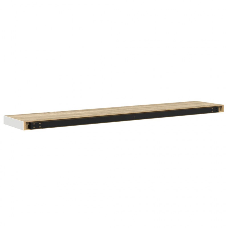 Półka ścienna, dębowo-biała, 120 x 23,5 x 3,8 cm, MDF