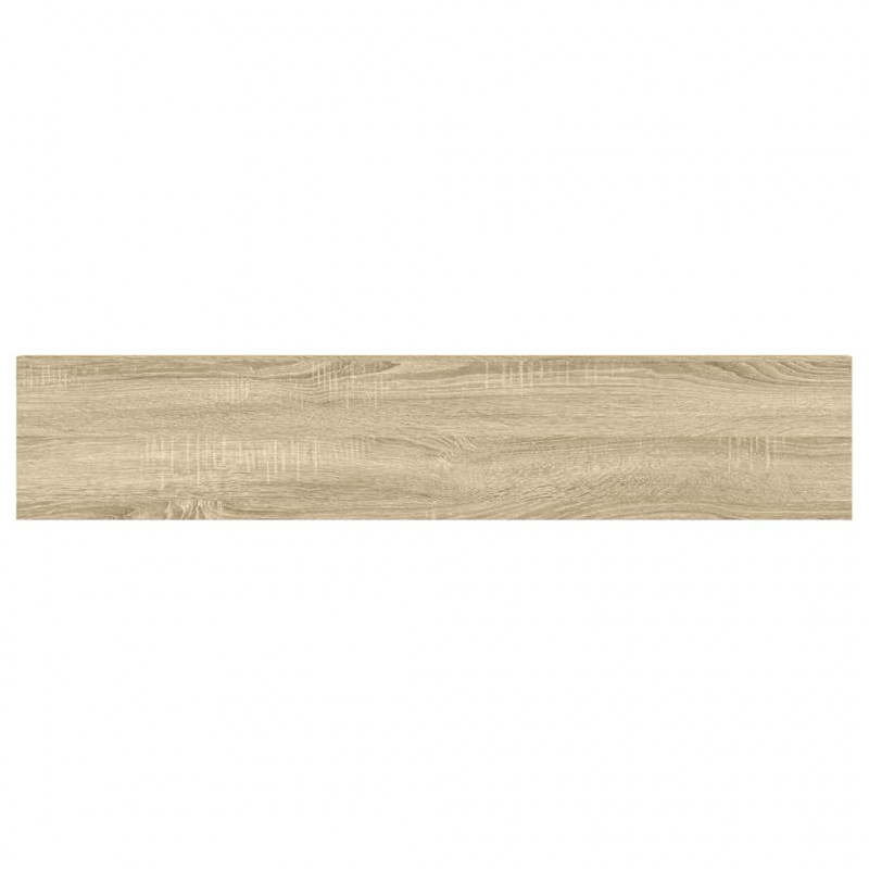 Półki ścienne, 2 szt., dębowo-białe, 120 x 23,5 x 3,8 cm, MDF