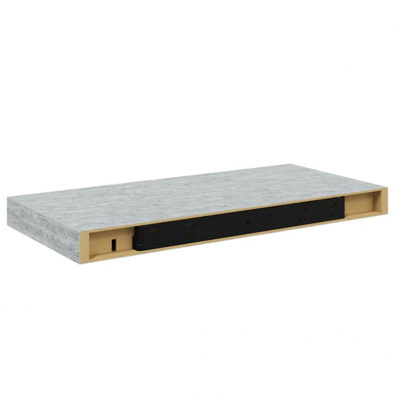 Półki ścienne, 4 szt., szarość betonu, 50x23x3,8 cm, MDF