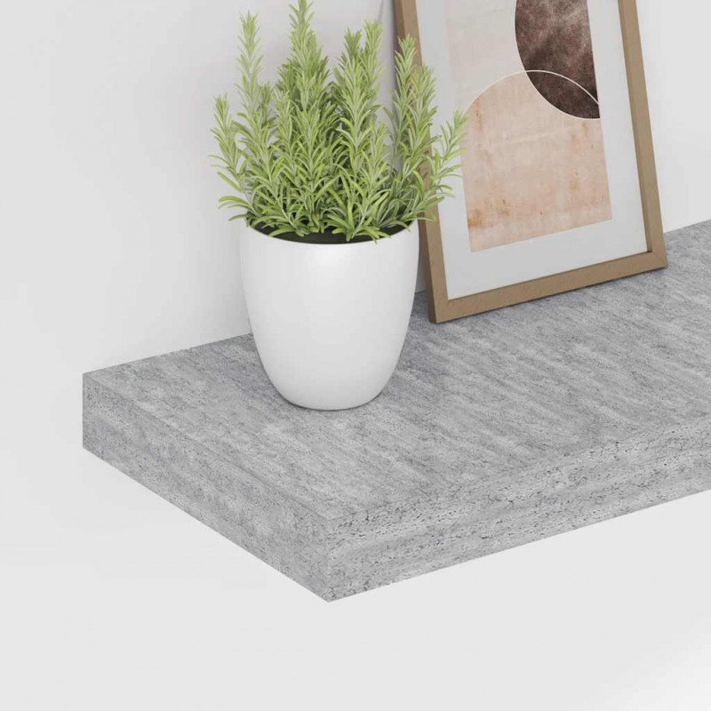 Półka ścienna, szarość betonu, 60x23,5x3,8 cm, MDF