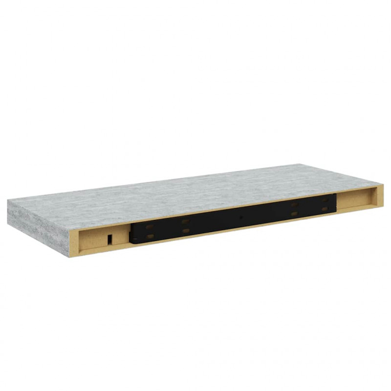 Półki ścienne, 2 szt., szarość betonu, 60 x 23,5 x 3,8 cm, MDF