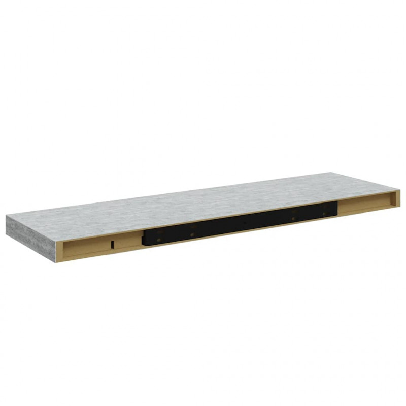Półki ścienne, 4 szt., szarość betonu, 80 x 23,5 x 3,8 cm, MDF
