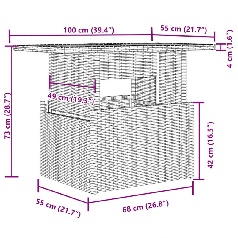 8-cz. zestaw wypoczynkowy do ogrodu, z poduszkami, czarny