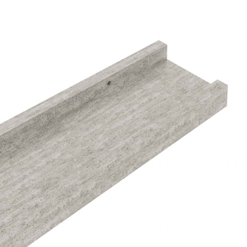 Półki ścienne, 4 szt., szarość betonu, 115x9x3 cm