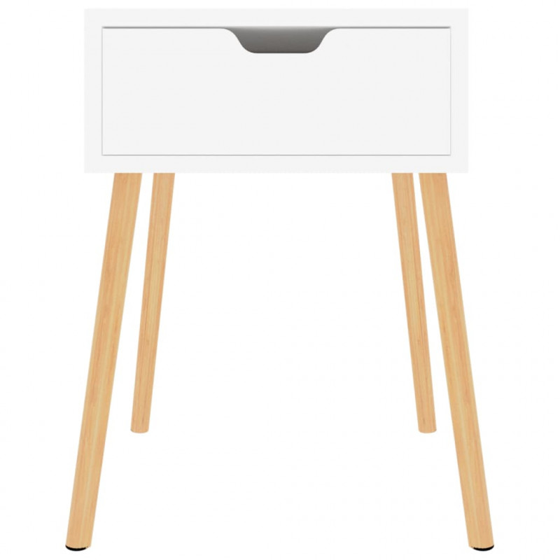 Szafka nocna, biała, 40x40x56 cm, materiał drewnopochodny
