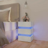 Szafka nocna z LED, biała, 45x35x67 cm, materiał drewnopochodny