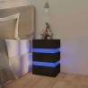 Szafka nocna z LED, czarna 45x35x67 cm, materiał drewnopochodny