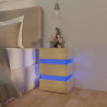 Szafka nocna z LED, biel i dąb sonoma, 45x35x67 cm