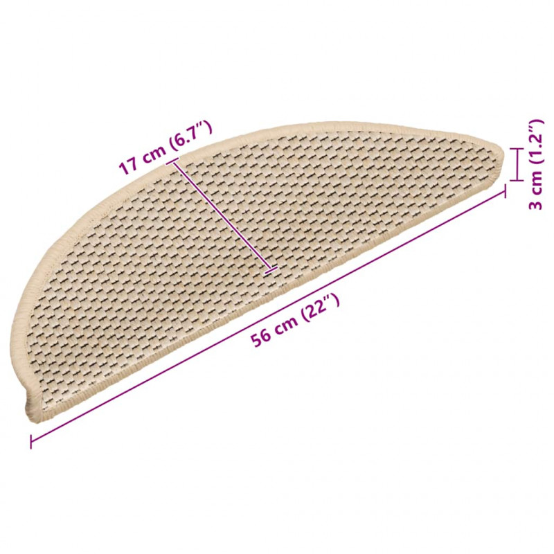 Samoprzylepne nakładki na schody, 15 szt., 56x17x3 cm, berber